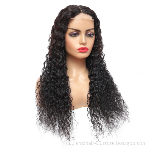 Popular Mink Raw Brazilian Cuticle Aligned Virgin 100% Human Hair Water Wave 4X4 Lace Wigs For Black Women Undetectable Knots